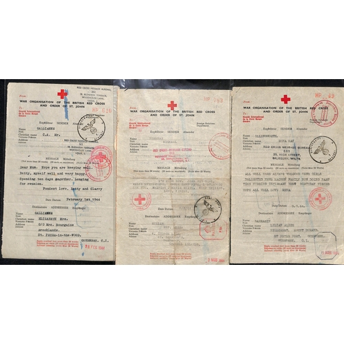 315 - German Censorship. 1943-44 Forms to or from Guernsey (61) or Jersey (3), all censored in Berlin with... 