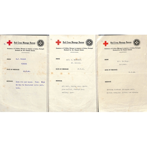 316 - Fortress Period. 1944 Red Cross Message Bureau forms each with a typed 