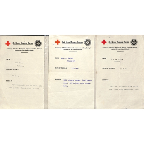 316 - Fortress Period. 1944 Red Cross Message Bureau forms each with a typed 