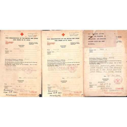 317 - 1940-41 Swiss Red Cross forms (84, dated 6 Nov. 1940 - 23 Jan. 1941) and British Red Cross forms (32... 