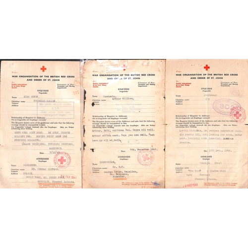 317 - 1940-41 Swiss Red Cross forms (84, dated 6 Nov. 1940 - 23 Jan. 1941) and British Red Cross forms (32... 