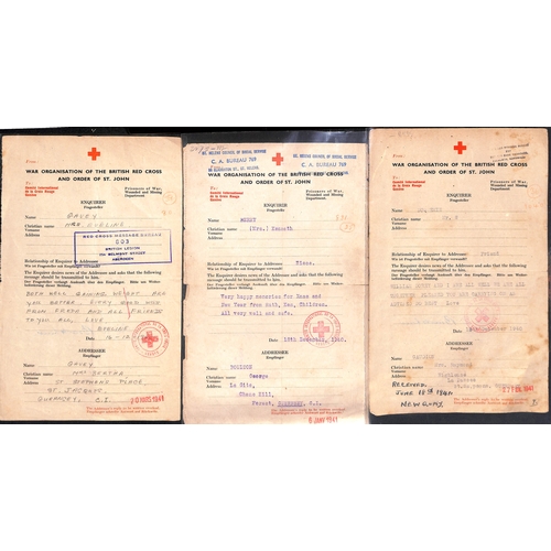 317 - 1940-41 Swiss Red Cross forms (84, dated 6 Nov. 1940 - 23 Jan. 1941) and British Red Cross forms (32... 