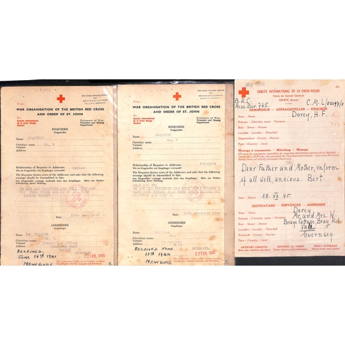 317 - 1940-41 Swiss Red Cross forms (84, dated 6 Nov. 1940 - 23 Jan. 1941) and British Red Cross forms (32... 