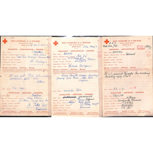 317 - 1940-41 Swiss Red Cross forms (84, dated 6 Nov. 1940 - 23 Jan. 1941) and British Red Cross forms (32... 