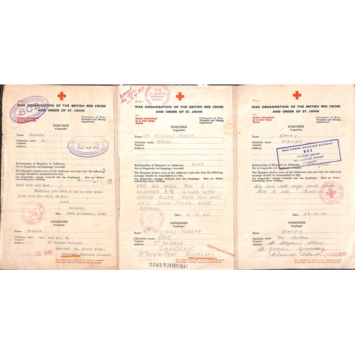 317 - 1940-41 Swiss Red Cross forms (84, dated 6 Nov. 1940 - 23 Jan. 1941) and British Red Cross forms (32... 