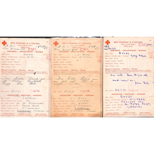 317 - 1940-41 Swiss Red Cross forms (84, dated 6 Nov. 1940 - 23 Jan. 1941) and British Red Cross forms (32... 