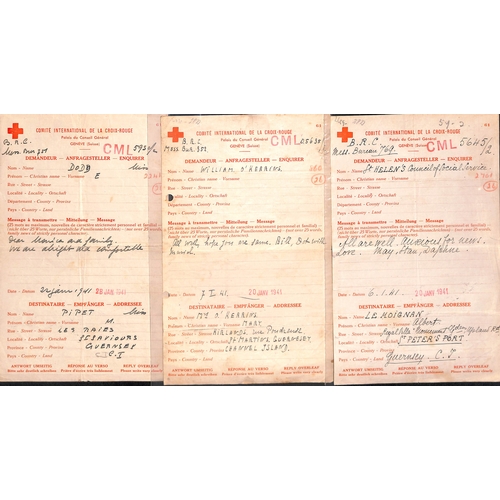 317 - 1940-41 Swiss Red Cross forms (84, dated 6 Nov. 1940 - 23 Jan. 1941) and British Red Cross forms (32... 