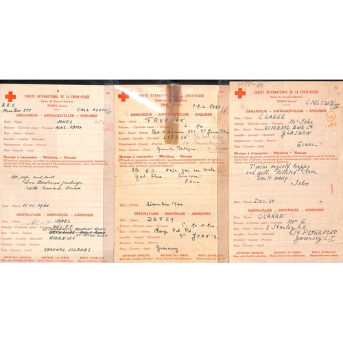 317 - 1940-41 Swiss Red Cross forms (84, dated 6 Nov. 1940 - 23 Jan. 1941) and British Red Cross forms (32... 