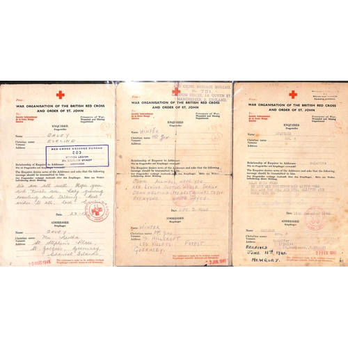 317 - 1940-41 Swiss Red Cross forms (84, dated 6 Nov. 1940 - 23 Jan. 1941) and British Red Cross forms (32... 