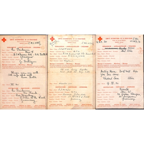 317 - 1940-41 Swiss Red Cross forms (84, dated 6 Nov. 1940 - 23 Jan. 1941) and British Red Cross forms (32... 