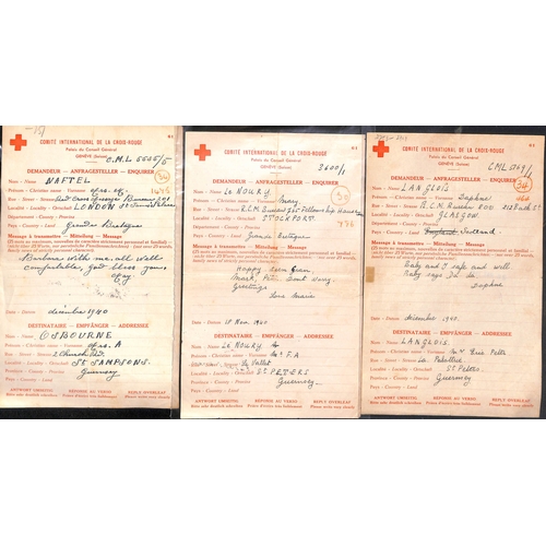 317 - 1940-41 Swiss Red Cross forms (84, dated 6 Nov. 1940 - 23 Jan. 1941) and British Red Cross forms (32... 