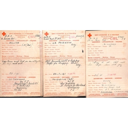 317 - 1940-41 Swiss Red Cross forms (84, dated 6 Nov. 1940 - 23 Jan. 1941) and British Red Cross forms (32... 