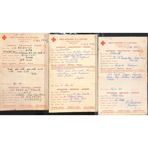 317 - 1940-41 Swiss Red Cross forms (84, dated 6 Nov. 1940 - 23 Jan. 1941) and British Red Cross forms (32... 