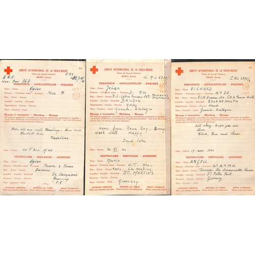 317 - 1940-41 Swiss Red Cross forms (84, dated 6 Nov. 1940 - 23 Jan. 1941) and British Red Cross forms (32... 