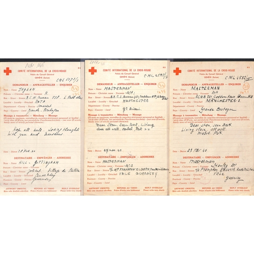 317 - 1940-41 Swiss Red Cross forms (84, dated 6 Nov. 1940 - 23 Jan. 1941) and British Red Cross forms (32... 