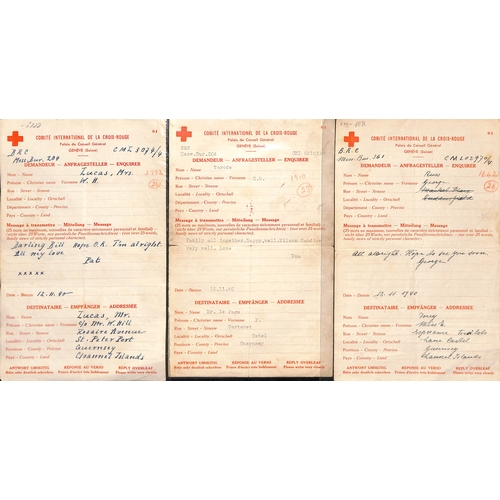 317 - 1940-41 Swiss Red Cross forms (84, dated 6 Nov. 1940 - 23 Jan. 1941) and British Red Cross forms (32... 