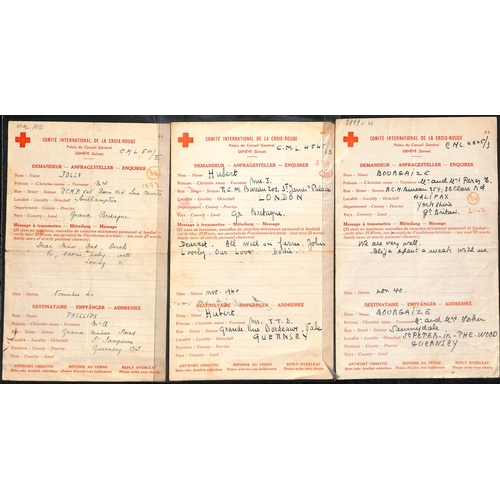 317 - 1940-41 Swiss Red Cross forms (84, dated 6 Nov. 1940 - 23 Jan. 1941) and British Red Cross forms (32... 