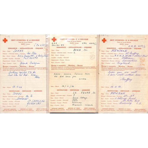 317 - 1940-41 Swiss Red Cross forms (84, dated 6 Nov. 1940 - 23 Jan. 1941) and British Red Cross forms (32... 