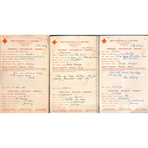 317 - 1940-41 Swiss Red Cross forms (84, dated 6 Nov. 1940 - 23 Jan. 1941) and British Red Cross forms (32... 