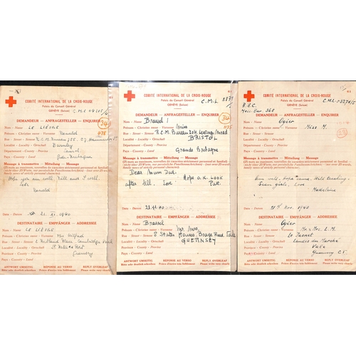 317 - 1940-41 Swiss Red Cross forms (84, dated 6 Nov. 1940 - 23 Jan. 1941) and British Red Cross forms (32... 