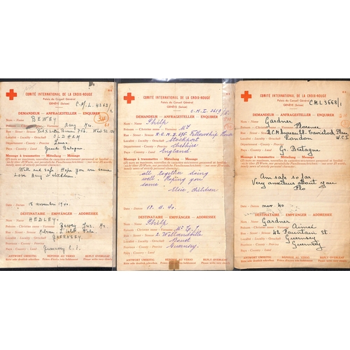 317 - 1940-41 Swiss Red Cross forms (84, dated 6 Nov. 1940 - 23 Jan. 1941) and British Red Cross forms (32... 