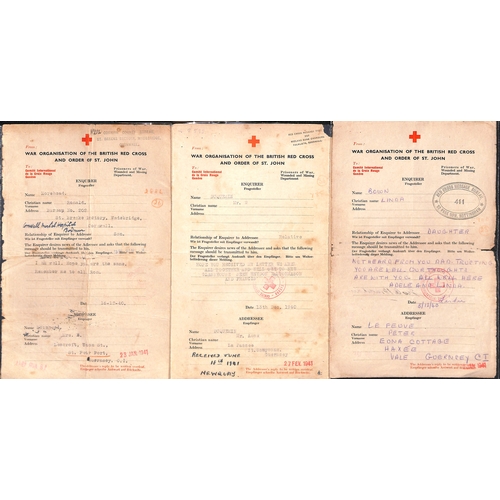 317 - 1940-41 Swiss Red Cross forms (84, dated 6 Nov. 1940 - 23 Jan. 1941) and British Red Cross forms (32... 