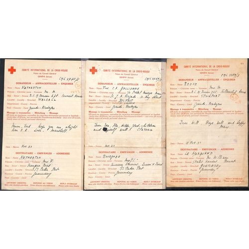 317 - 1940-41 Swiss Red Cross forms (84, dated 6 Nov. 1940 - 23 Jan. 1941) and British Red Cross forms (32... 