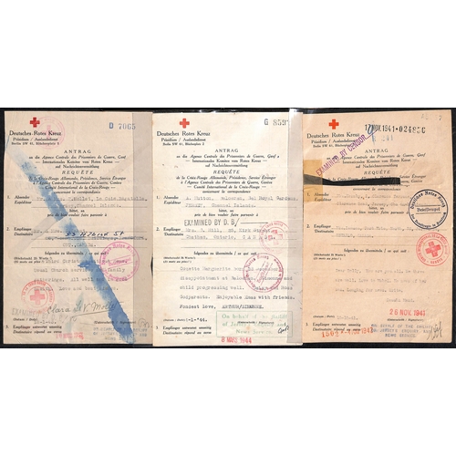 318 - Canada. 1941-43 German forms from Jersey (6) or Guernsey (18) all to Canada, all censored upon arriv... 