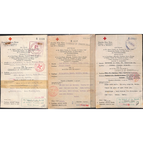 318 - Canada. 1941-43 German forms from Jersey (6) or Guernsey (18) all to Canada, all censored upon arriv... 