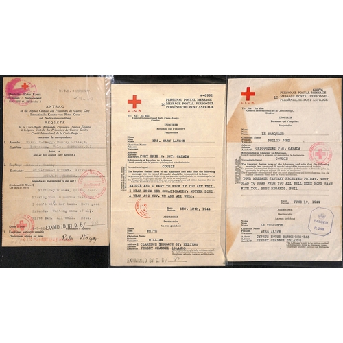 318 - Canada. 1941-43 German forms from Jersey (6) or Guernsey (18) all to Canada, all censored upon arriv... 