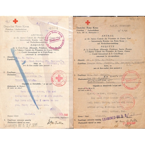 319 - Canada. 1944 (Dec. 12) Canadian Red Cross forms to Jersey (2), one from Mary Lawson in Fort Erie, fi... 