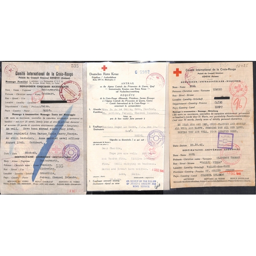 322 - Egypt. 1941-43 Egyptian Red Cross forms (5, two types) and Swiss Red Cross forms (4) from Egypt to J... 