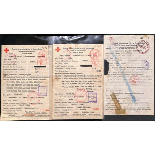 322 - Egypt. 1941-43 Egyptian Red Cross forms (5, two types) and Swiss Red Cross forms (4) from Egypt to J... 