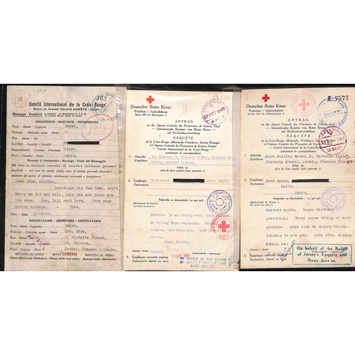 322 - Egypt. 1941-43 Egyptian Red Cross forms (5, two types) and Swiss Red Cross forms (4) from Egypt to J... 