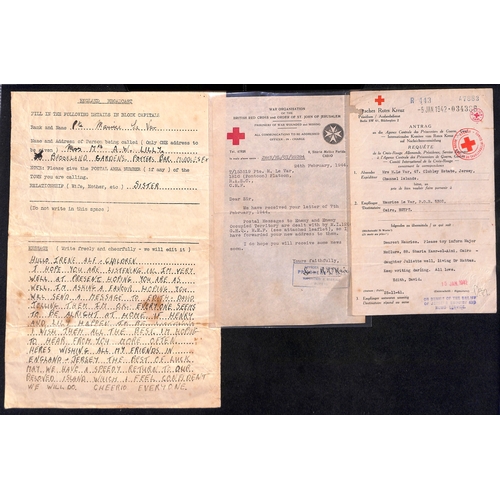 323 - Egypt. 1941-44 Forms from Pte Maurice Le Var in Egypt to his wife Edith and/or son David in Jersey (... 