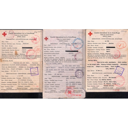 323 - Egypt. 1941-44 Forms from Pte Maurice Le Var in Egypt to his wife Edith and/or son David in Jersey (... 