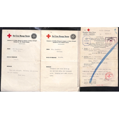 325 - Ireland. 1942-44 German forms from J.B Thuillier in Jersey (3) or Guernsey (2) to his mother in Kins... 