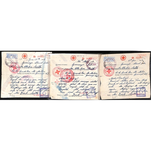 326 - South Africa. 1943-44 South African Red Cross forms (16, five types) all from F.H Smith to his mothe... 