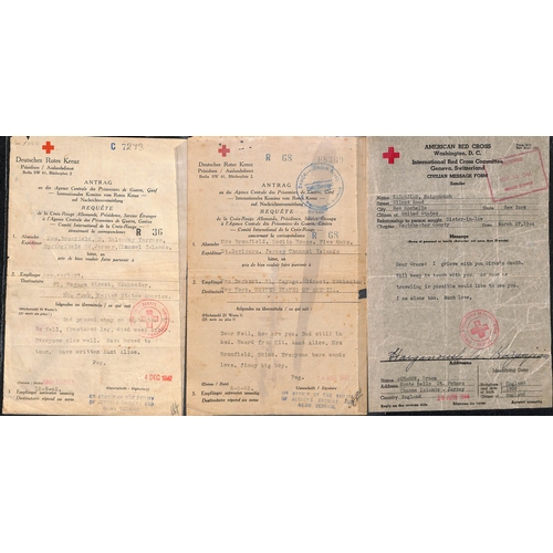 328 - USA. 1941-44 American Red Cross forms to Guernsey or Jersey, and German forms from Guernsey (22) or ... 