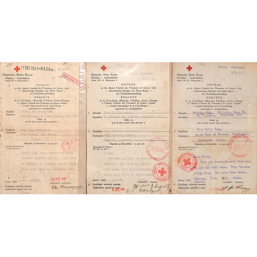 328 - USA. 1941-44 American Red Cross forms to Guernsey or Jersey, and German forms from Guernsey (22) or ... 