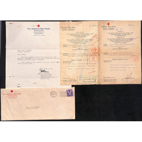 328 - USA. 1941-44 American Red Cross forms to Guernsey or Jersey, and German forms from Guernsey (22) or ... 