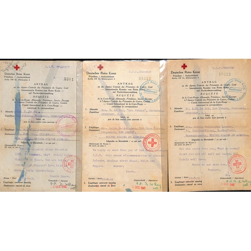 329 - USA. 1941-44 German forms all from Alice, Laura or Julia la Ray in Guernsey to relatives in the USA,... 