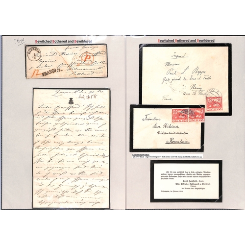 424 - Europe. 1858-1960 Mourning covers from Bulgaria (10, one 1943 cover from the royal household with 