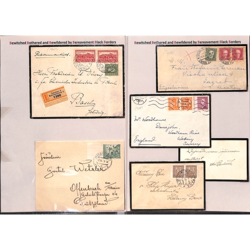 424 - Europe. 1858-1960 Mourning covers from Bulgaria (10, one 1943 cover from the royal household with 