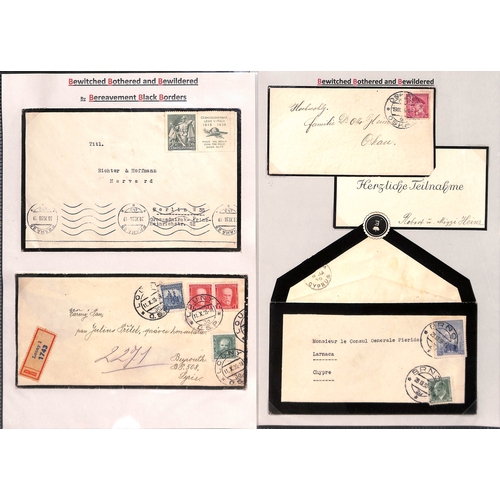 424 - Europe. 1858-1960 Mourning covers from Bulgaria (10, one 1943 cover from the royal household with 