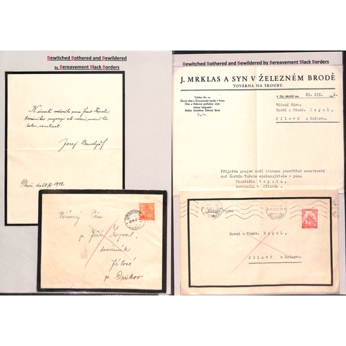 424 - Europe. 1858-1960 Mourning covers from Bulgaria (10, one 1943 cover from the royal household with 