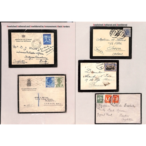 424 - Europe. 1858-1960 Mourning covers from Bulgaria (10, one 1943 cover from the royal household with 