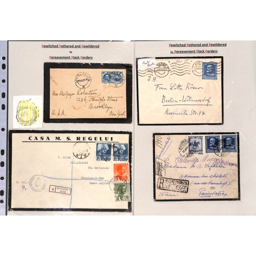 424 - Europe. 1858-1960 Mourning covers from Bulgaria (10, one 1943 cover from the royal household with 