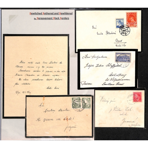 424 - Europe. 1858-1960 Mourning covers from Bulgaria (10, one 1943 cover from the royal household with 