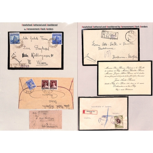 424 - Europe. 1858-1960 Mourning covers from Bulgaria (10, one 1943 cover from the royal household with 